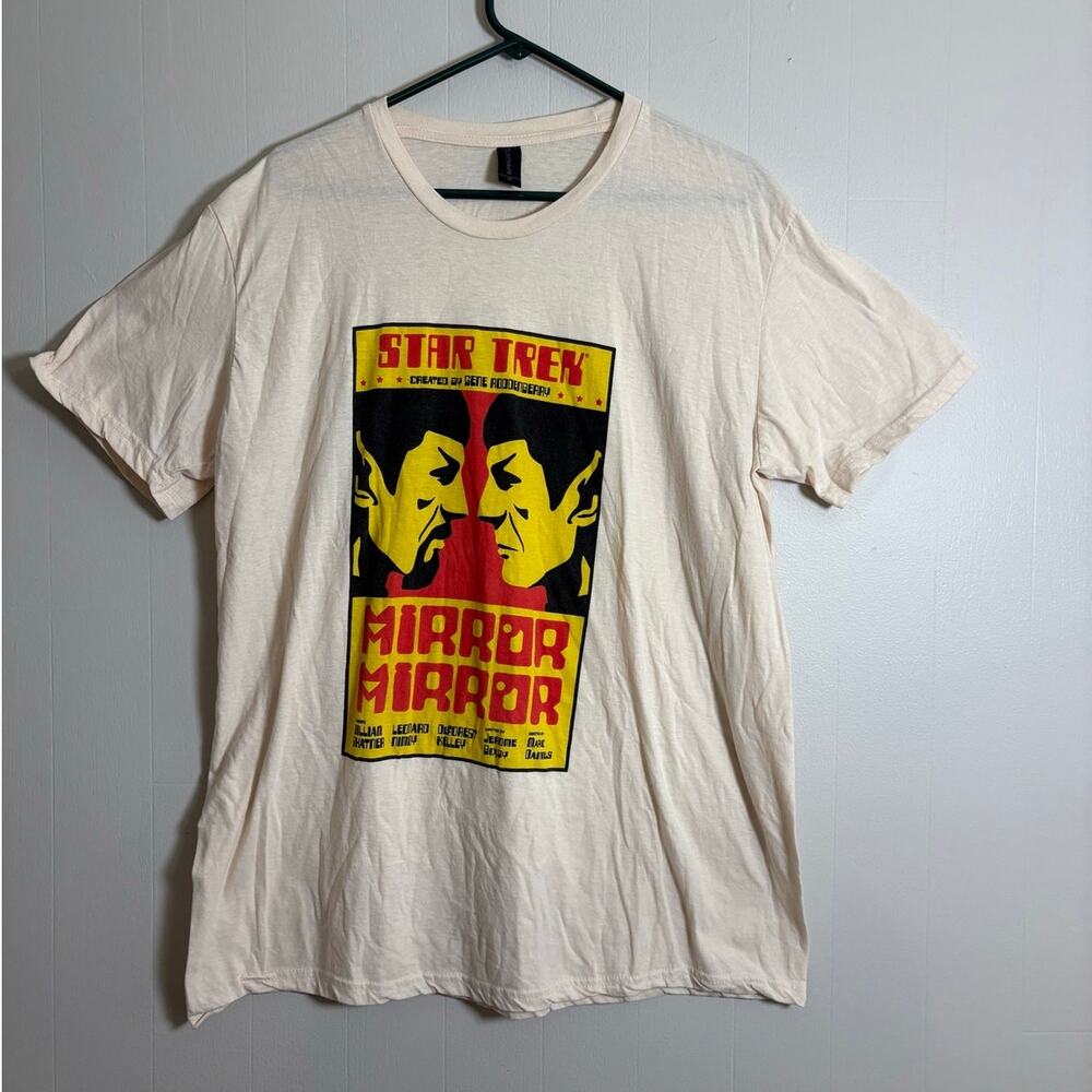 Loot Crate XL Cream Star Trek Dr. Spock Mirror Mirror T Shirt Leonard Nimoy Fa